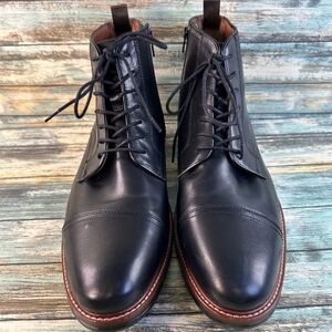 Johnston & Murphy Durham Cap Toe Combat Boot Mens 13M Black Waterproof Leather